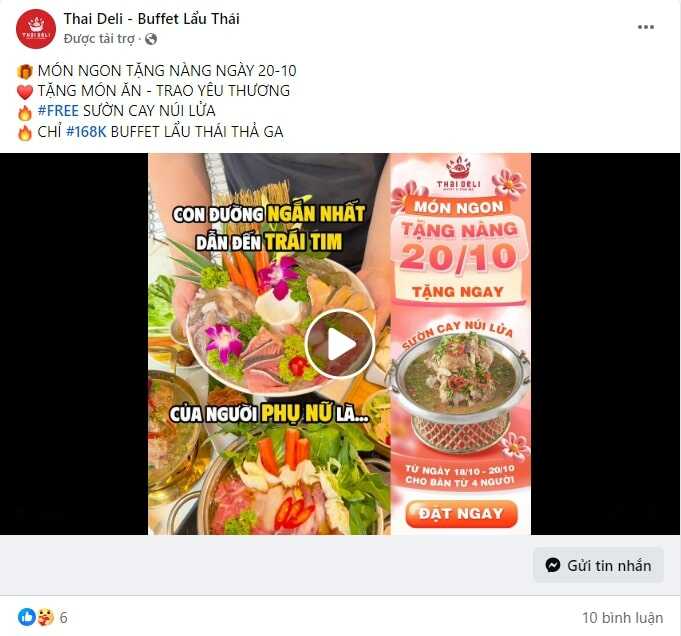 Quảng cáo video facebook thu hút tin nhắn 