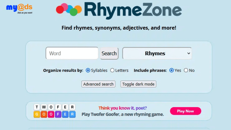 RhymeZone Lyric Assistant