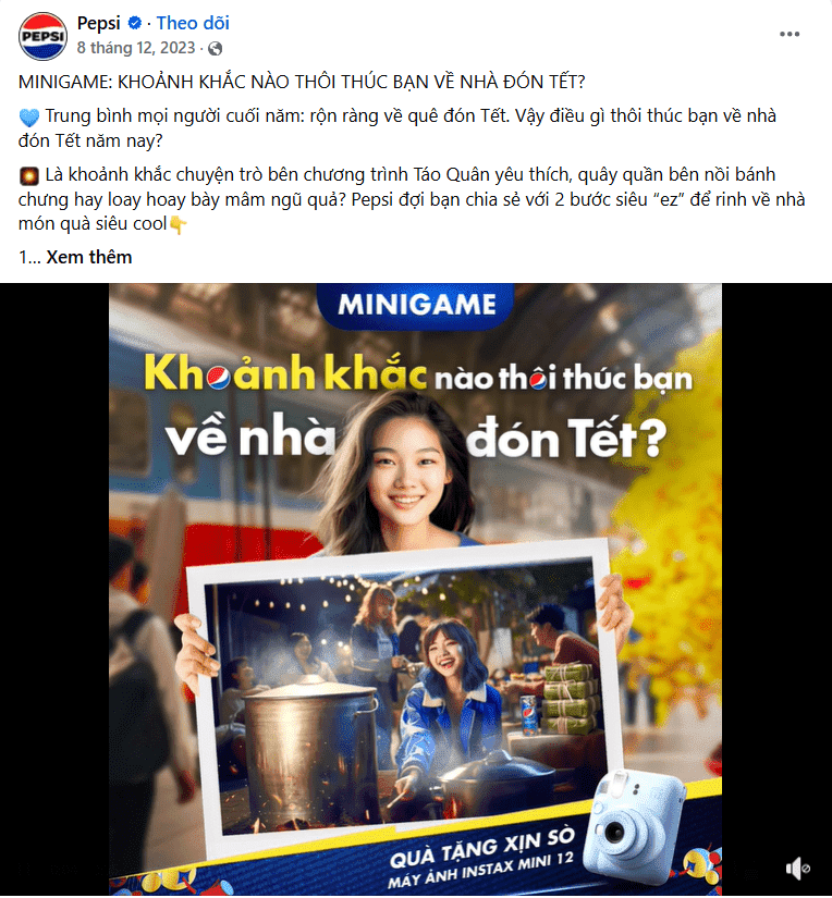 Pepsi tổ chức minigame